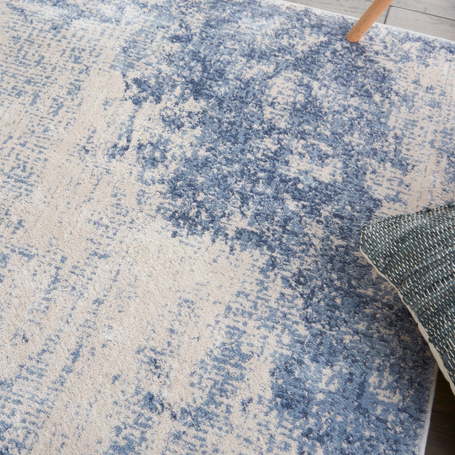 Blue Variant Rug Texture Nourison Silky Textures SLY01 Ivory Blue Rug – Love-Rugs