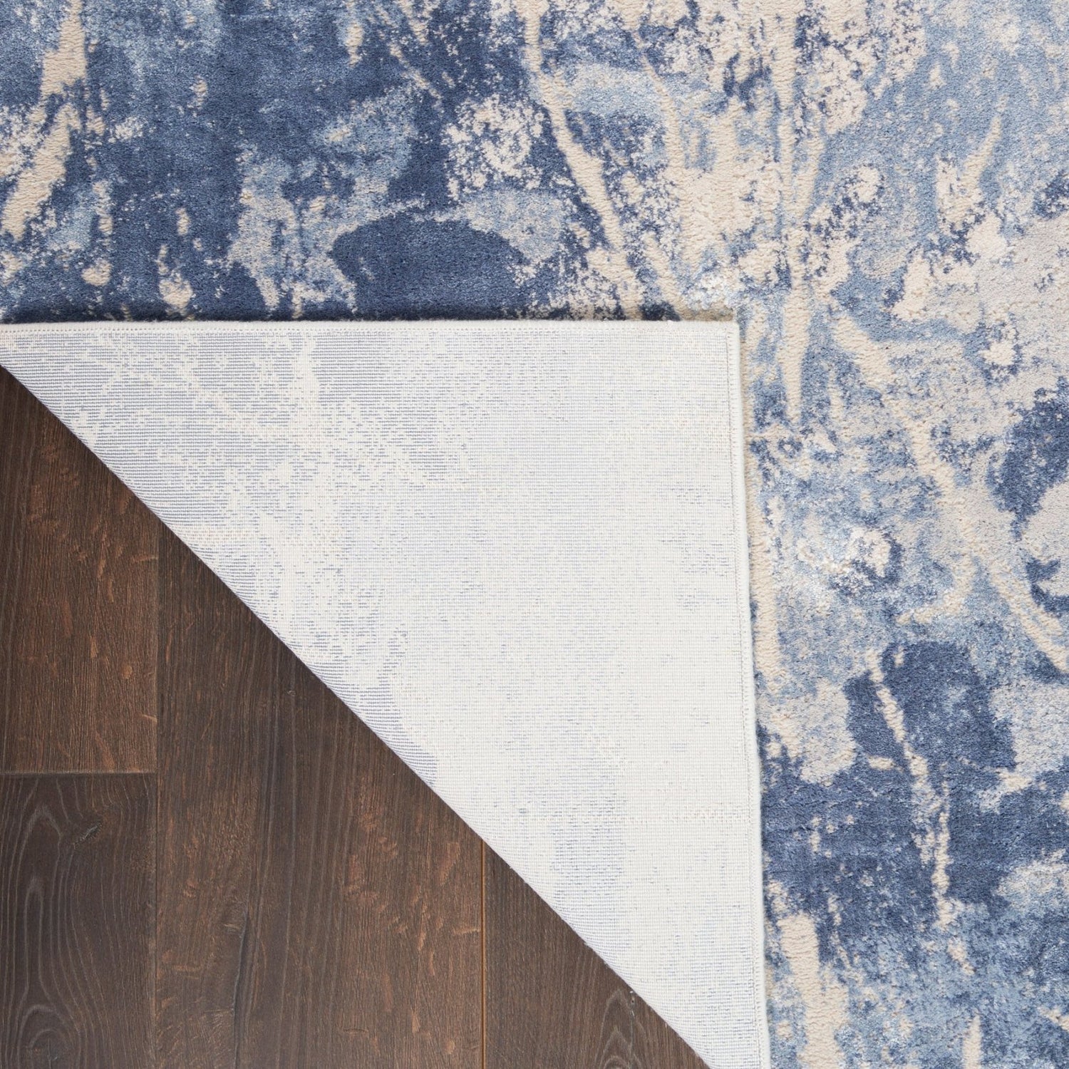 Nourison Silky Textures SLY02 Blue Cream Rug - Love-Rugs