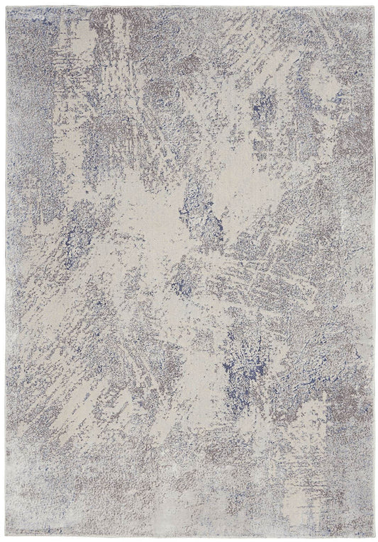 Nourison Silky Textures SLY06 Ivory Grey Rug - Love-Rugs