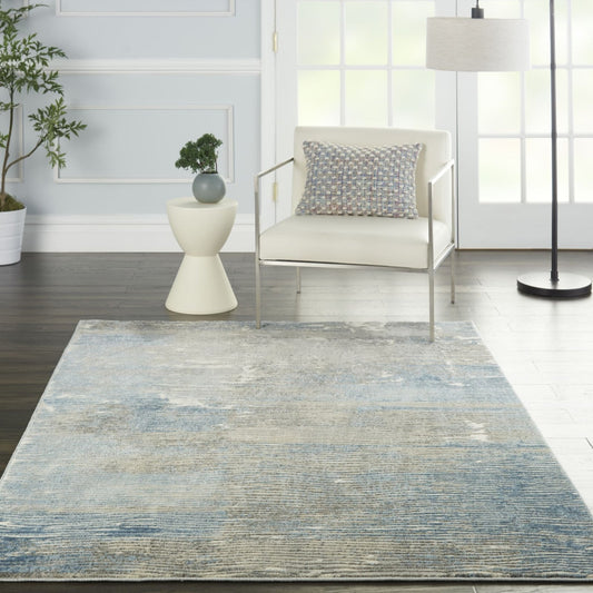 Nourison Solace SLA01 Ivory / Grey / Blue Rug - Love-Rugs alternate image