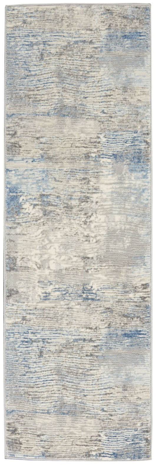 Nourison Solace SLA01 Ivory / Grey / Blue Runner Rug - Love-Rugs