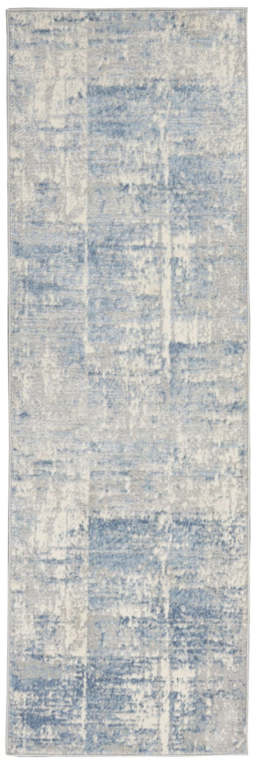 Nourison Solace SLA02 Ivory / Grey / Blue Runner Rug - Love-Rugs