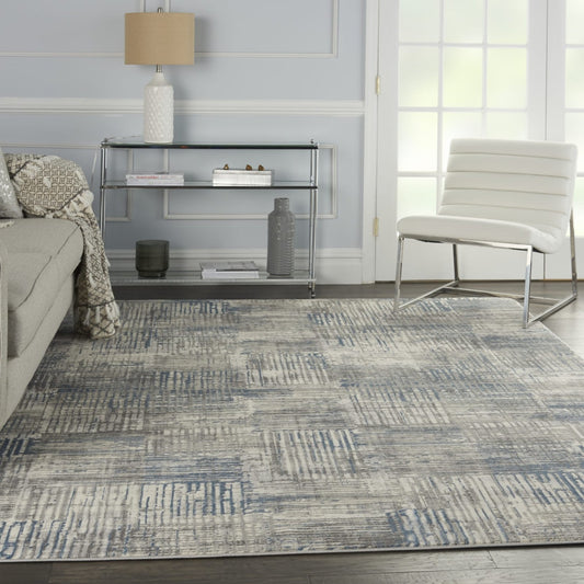 Nourison Solace SLA03 Ivory / Grey / Blue Rug - Love-Rugs alternate image