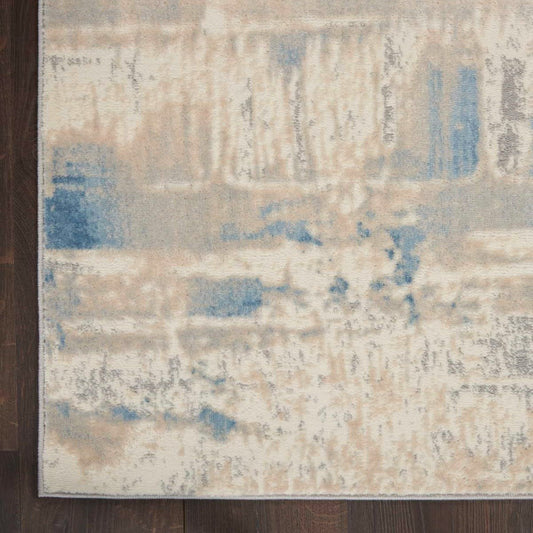 Nourison Solace SLA08 Ivory / Grey / Blue Runner Rug - Love-Rugs alternate image