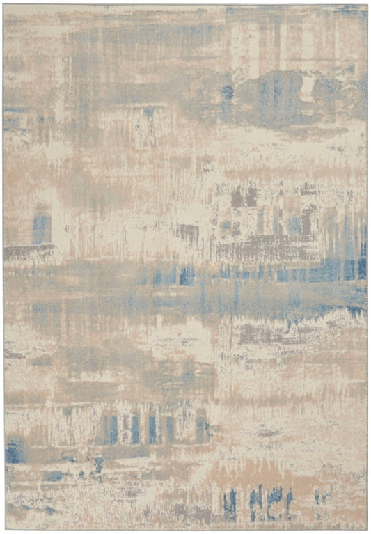Nourison Solace SLA08 Ivory/Grey/Blue Rug - Love-Rugs