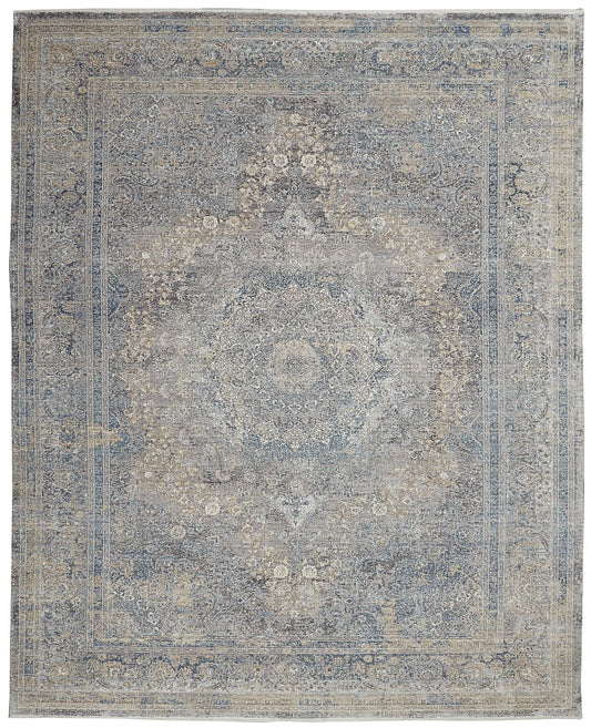 Nourison Starry Nights STN06 Cream / Blue Rug - Love-Rugs