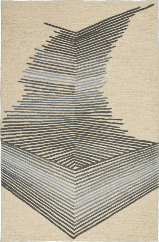 Nourison Symmetry SMM06 Ivory Grey Rug - Love-Rugs