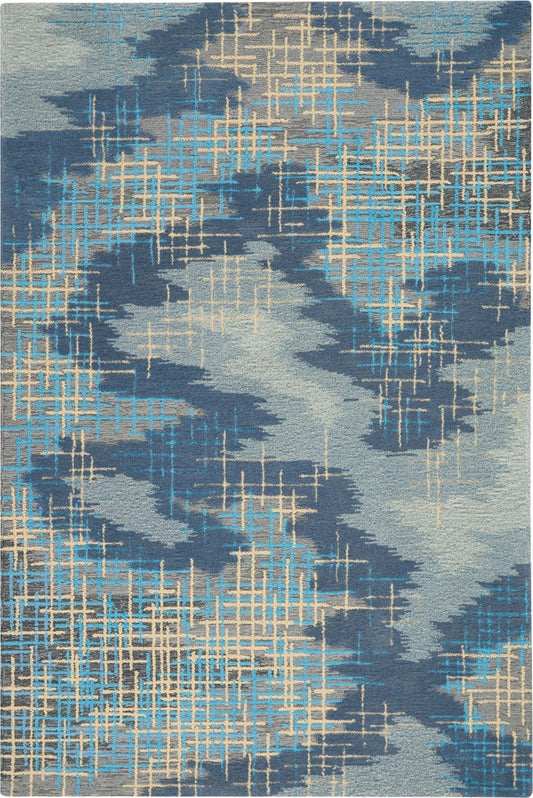 Nourison Symmetry SMM08 Blue Beige Rug - Love-Rugs alternate image