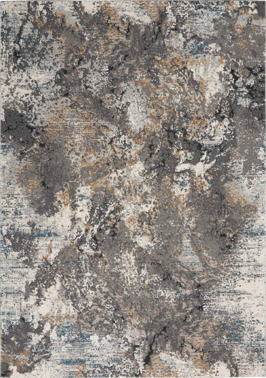 Nourison Tangra TNR01 Grey Multi colour Rug - Love-Rugs