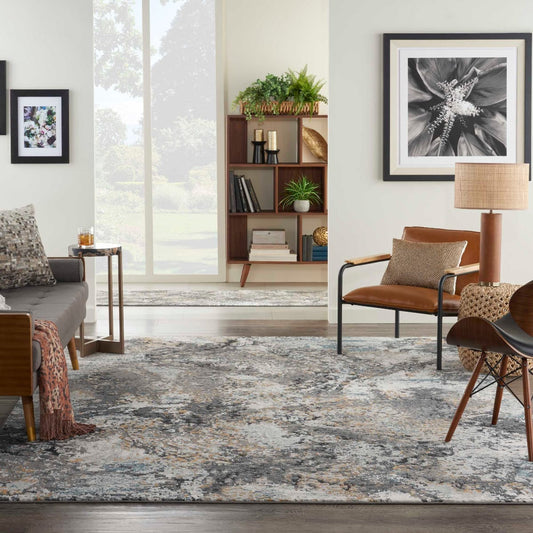 Nourison Tangra TNR01 Grey Multi colour Rug - Love-Rugs alternate image
