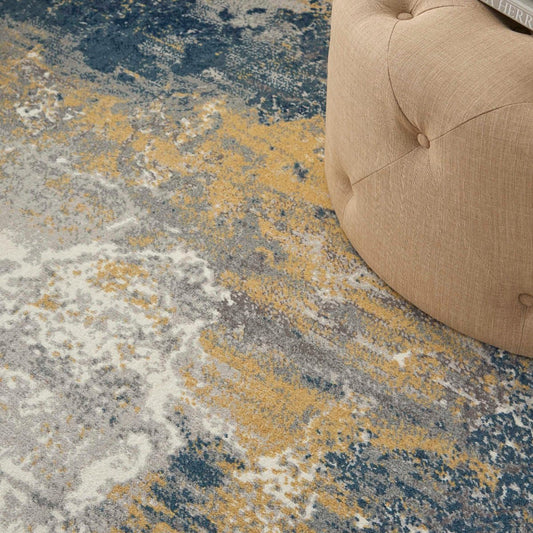 Nourison Twilight TWI22 Navy Gold Rug - Love-Rugs alternate image