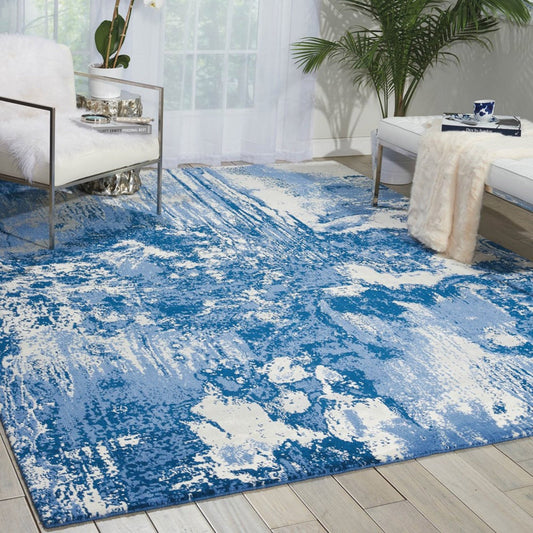Nourison Twilight TWI24 Blue Ivory Rug - Love-Rugs