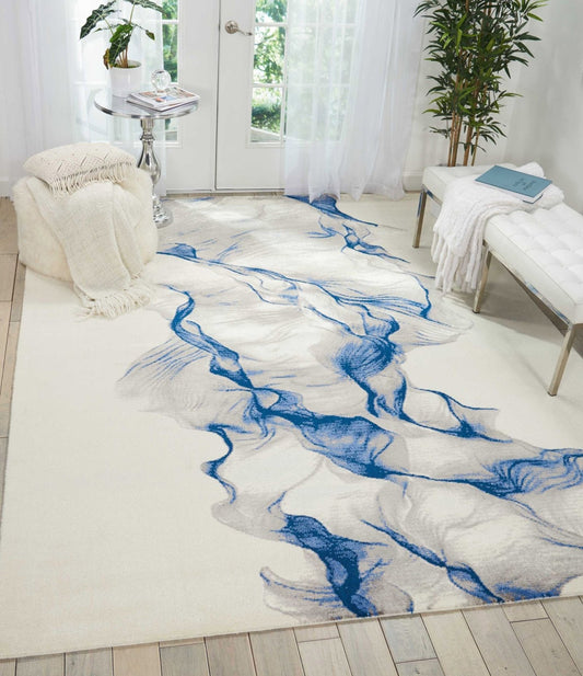 Nourison Twilight TWI27 Ivory Blue Rug - Love-Rugs