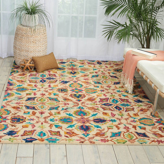 Nourison Vibrant VIB08 Ivory Rug - Love-Rugs