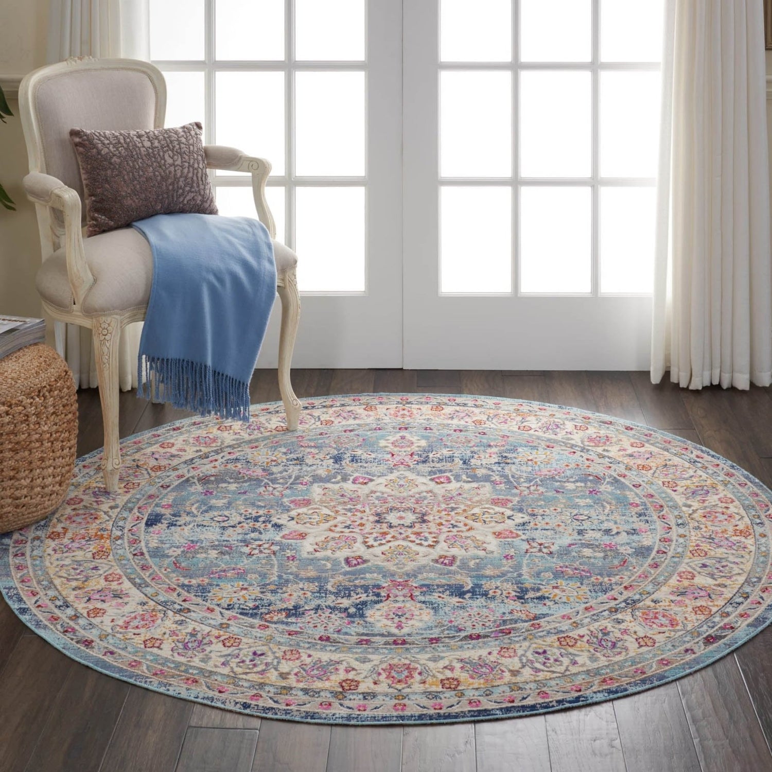 Nourison Vintage Kashan VKA01 Blue Round Rug – Love-Rugs