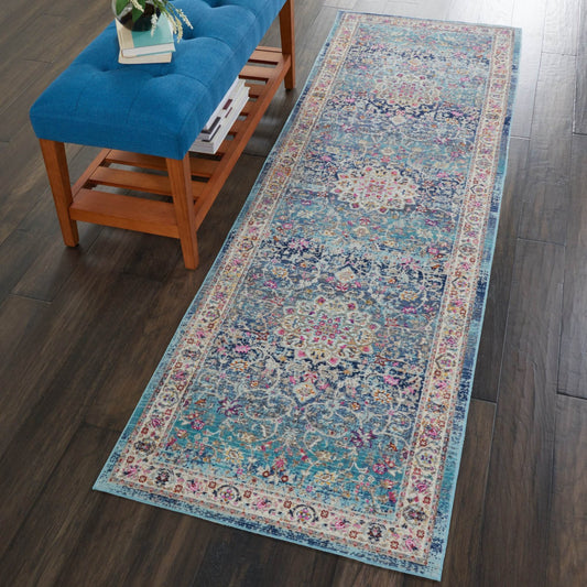 Nourison Vintage Kashan VKA01 Blue Runner Rug - Love-Rugs alternate image