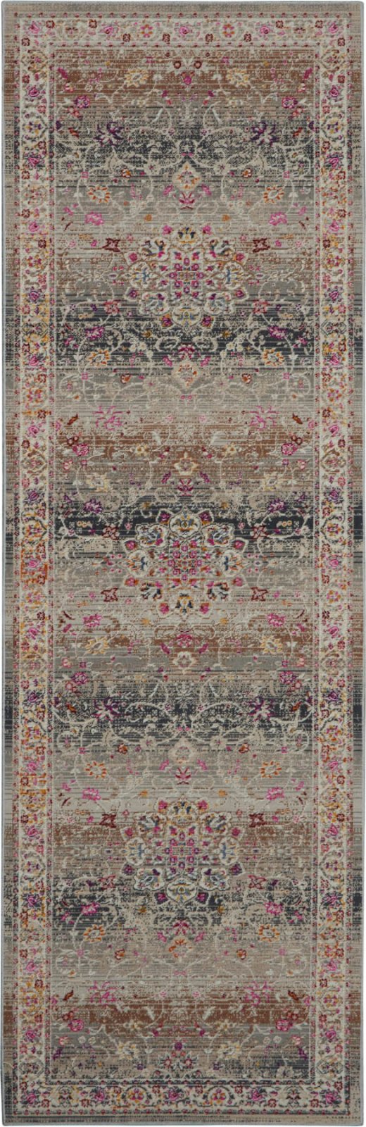 Nourison Vintage Kashan VKA01 Grey Runner Rug - Love-Rugs