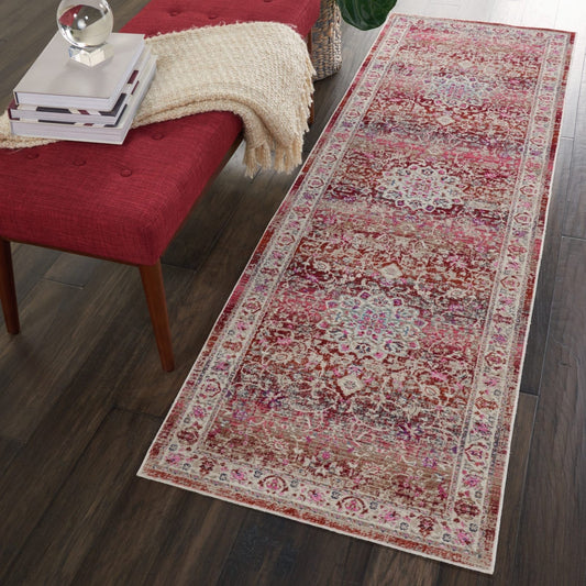 Nourison Vintage Kashan VKA01 Red Runner Rug - Love-Rugs alternate image