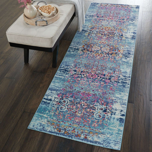 Nourison Vintage Kashan VKA02 Blue Runner Rug - Love-Rugs alternate image