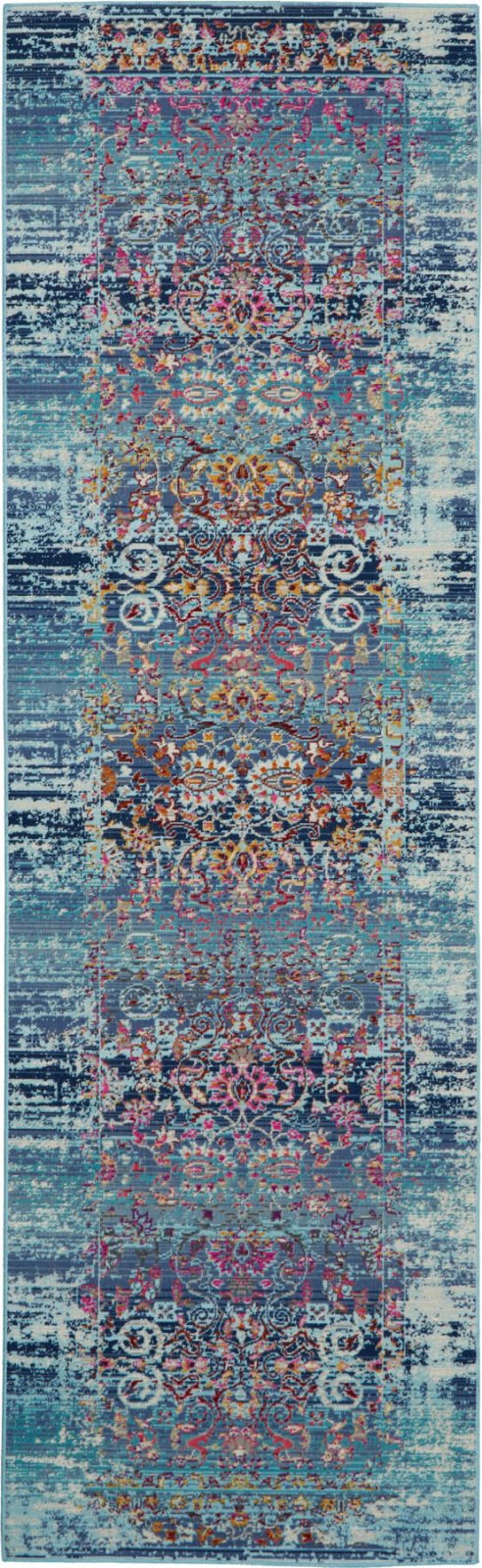 Nourison Vintage Kashan VKA02 Blue Runner Rug - Love-Rugs