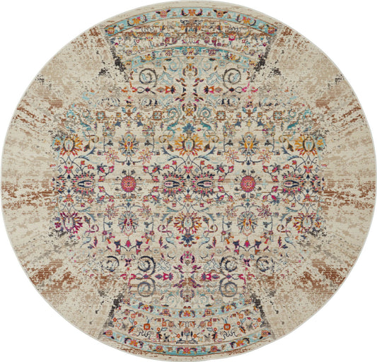 Nourison Vintage Kashan VKA02 Ivory Round Rug - Love-Rugs