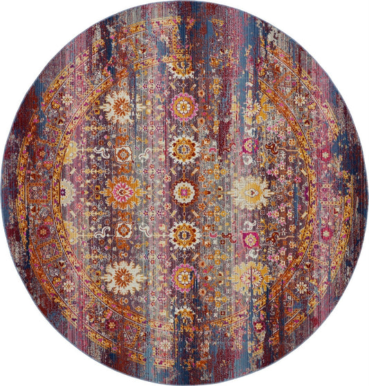 Nourison Vintage Kashan VKA03 Red Multi Round Rug - Love-Rugs