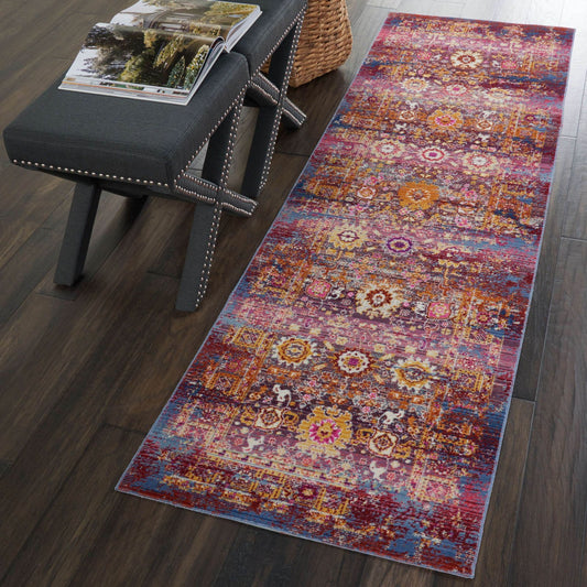 Nourison Vintage Kashan VKA03 Red Multi Runner Rug - Love-Rugs alternate image