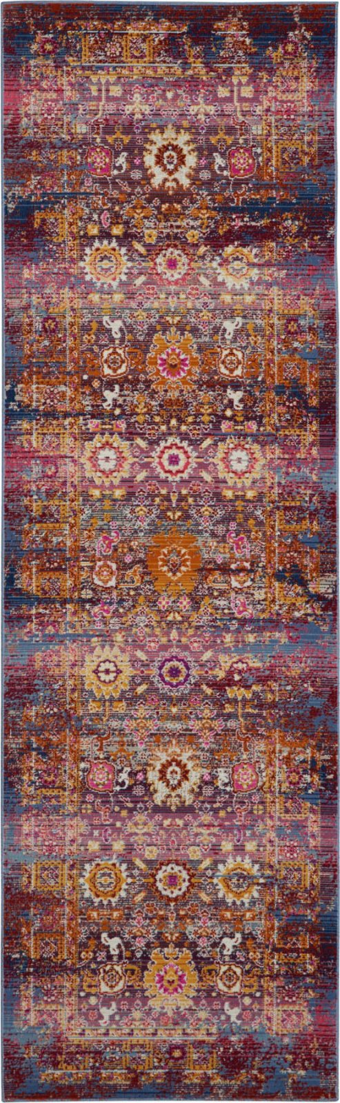 Nourison Vintage Kashan VKA03 Red Multi Runner Rug - Love-Rugs