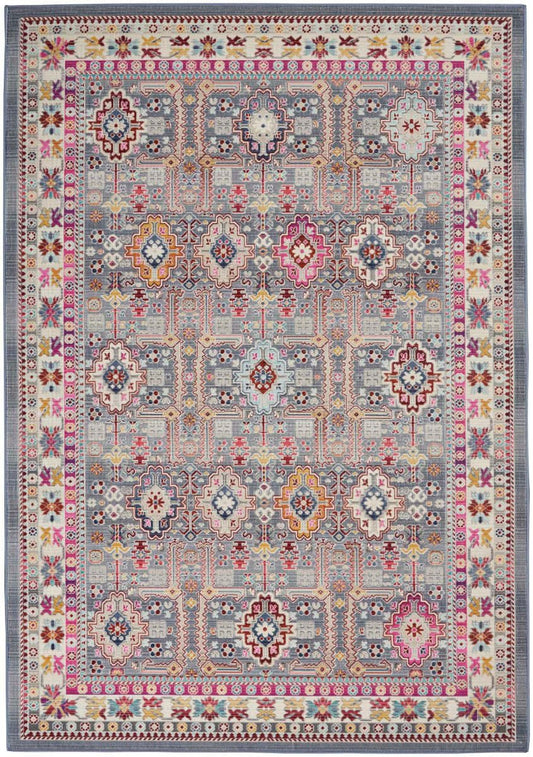 Nourison Vintage Kashan VKA05 Grey / Multicolour Rug - Love-Rugs