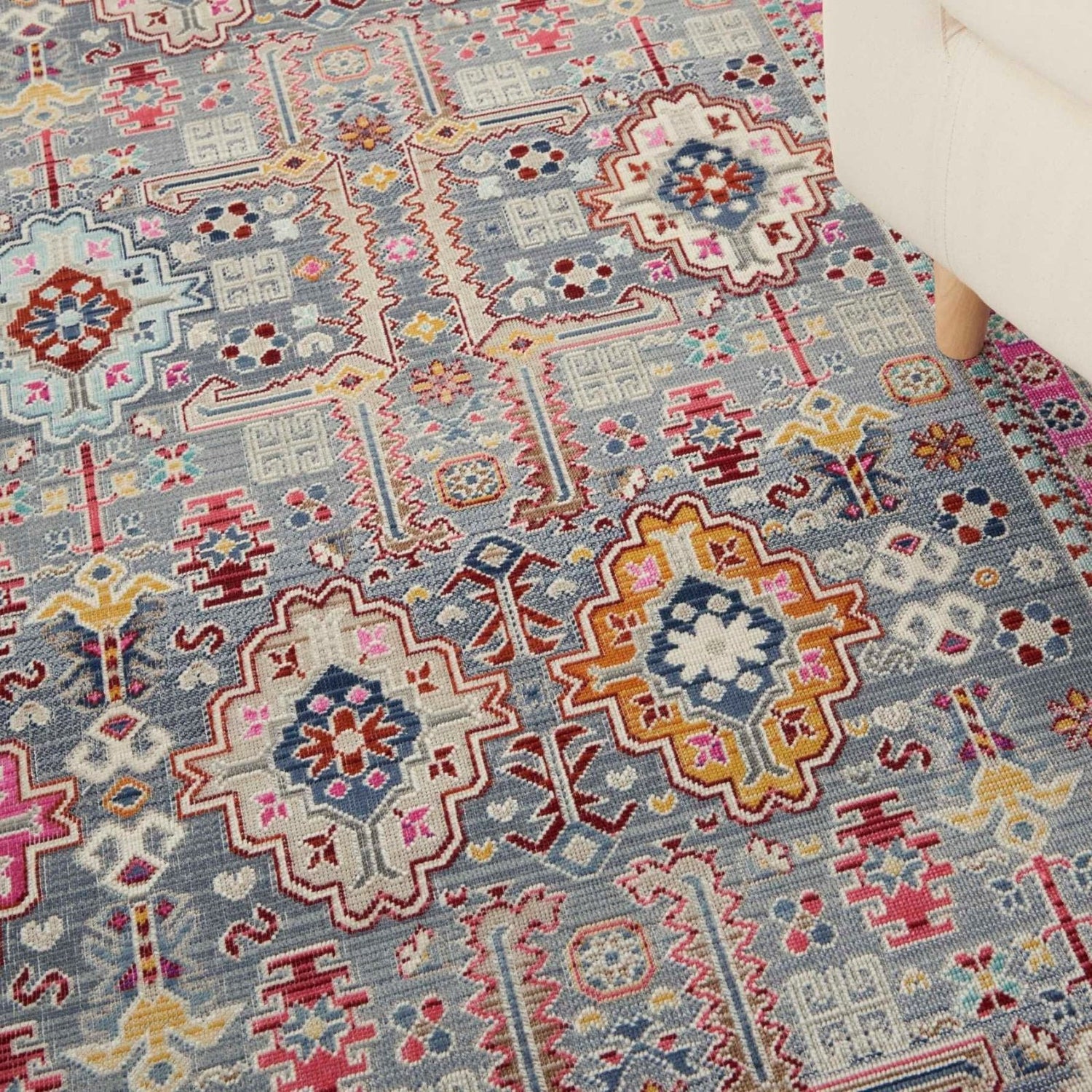 Multicolour Retro Rug Nourison Vintage Kashan VKA05 Grey / Multicolour Rug – Love-Rugs