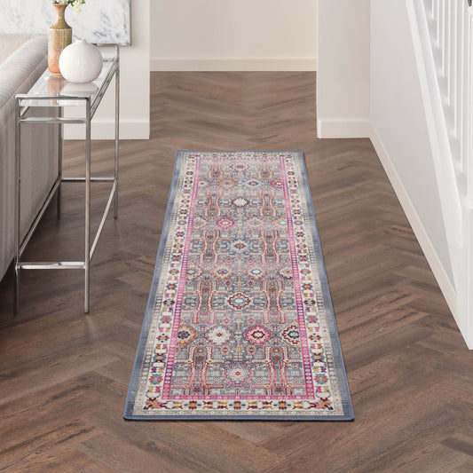 Nourison Vintage Kashan VKA05 Grey / Multicolour Runner Rug - Love-Rugs alternate image