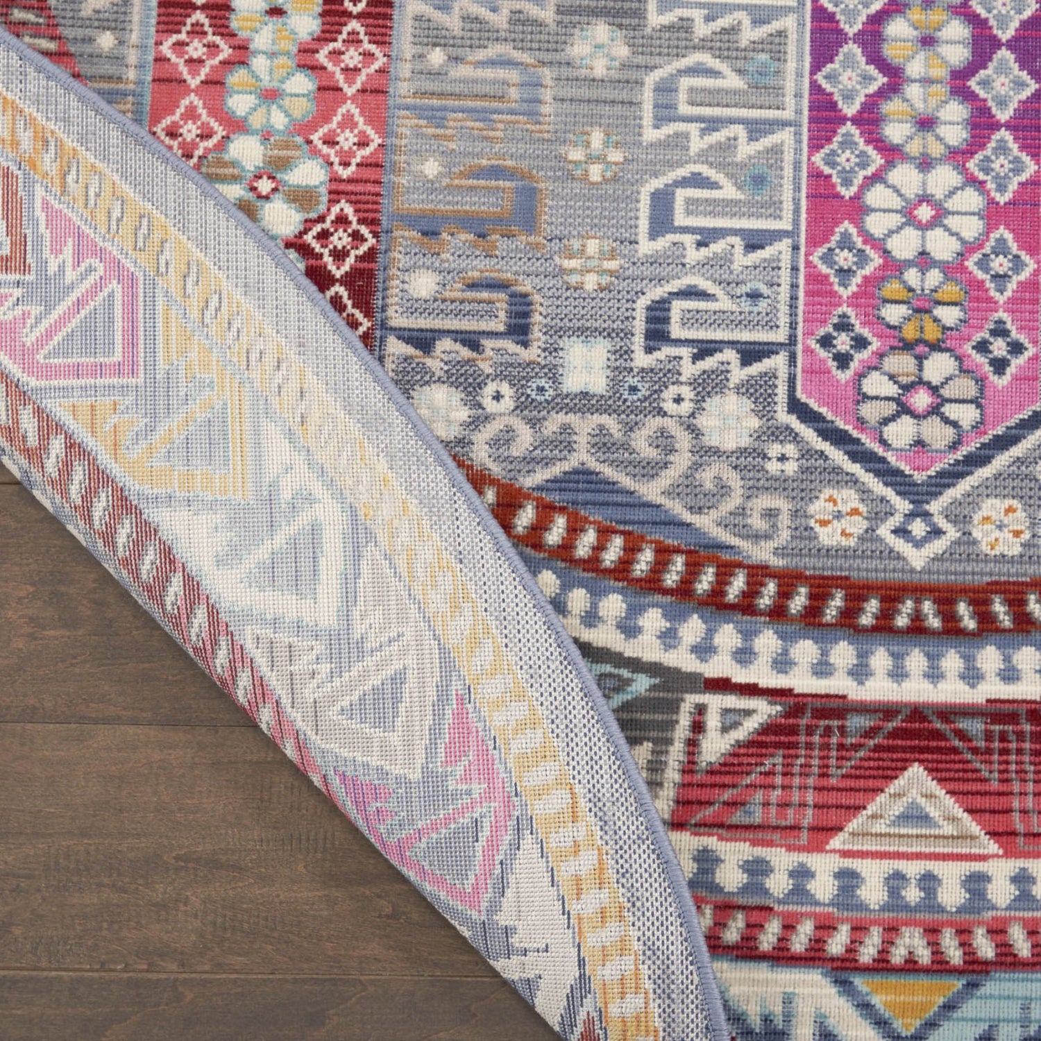 Multicolour Retro Rug Nourison Vintage Kashan VKA06 Grey / Multicolour Round Rug – Love-Rugs