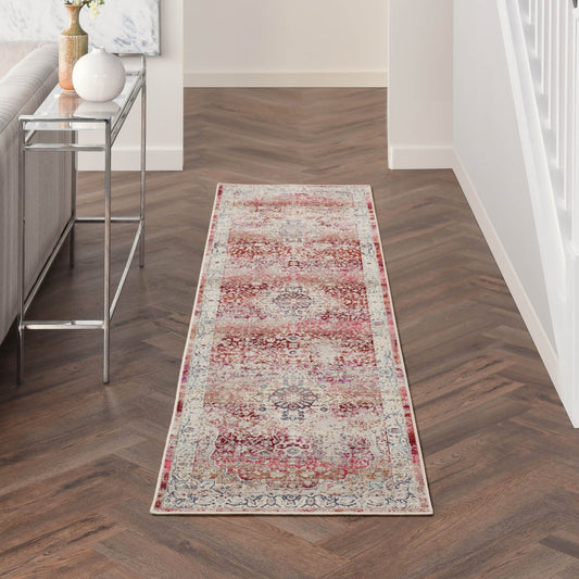 Nourison Vintage Kashan VKA07 Red Ivory Runner Rug - Love-Rugs alternate image