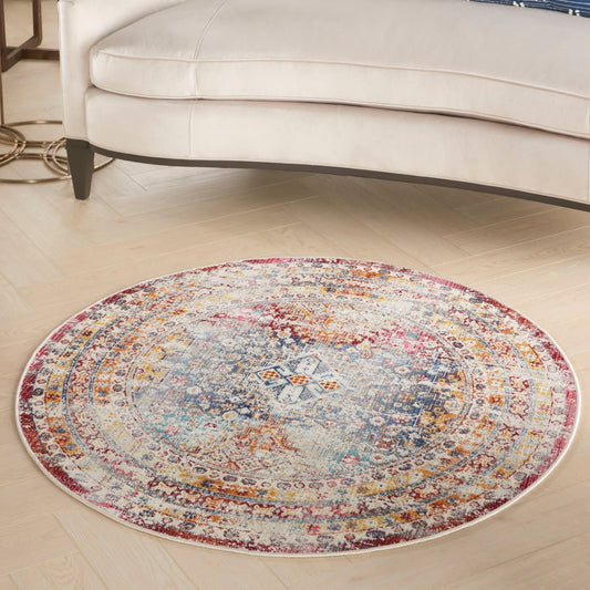 Nourison Vintage Kashan VKA09 Multi Round Rug - Love-Rugs alternate image