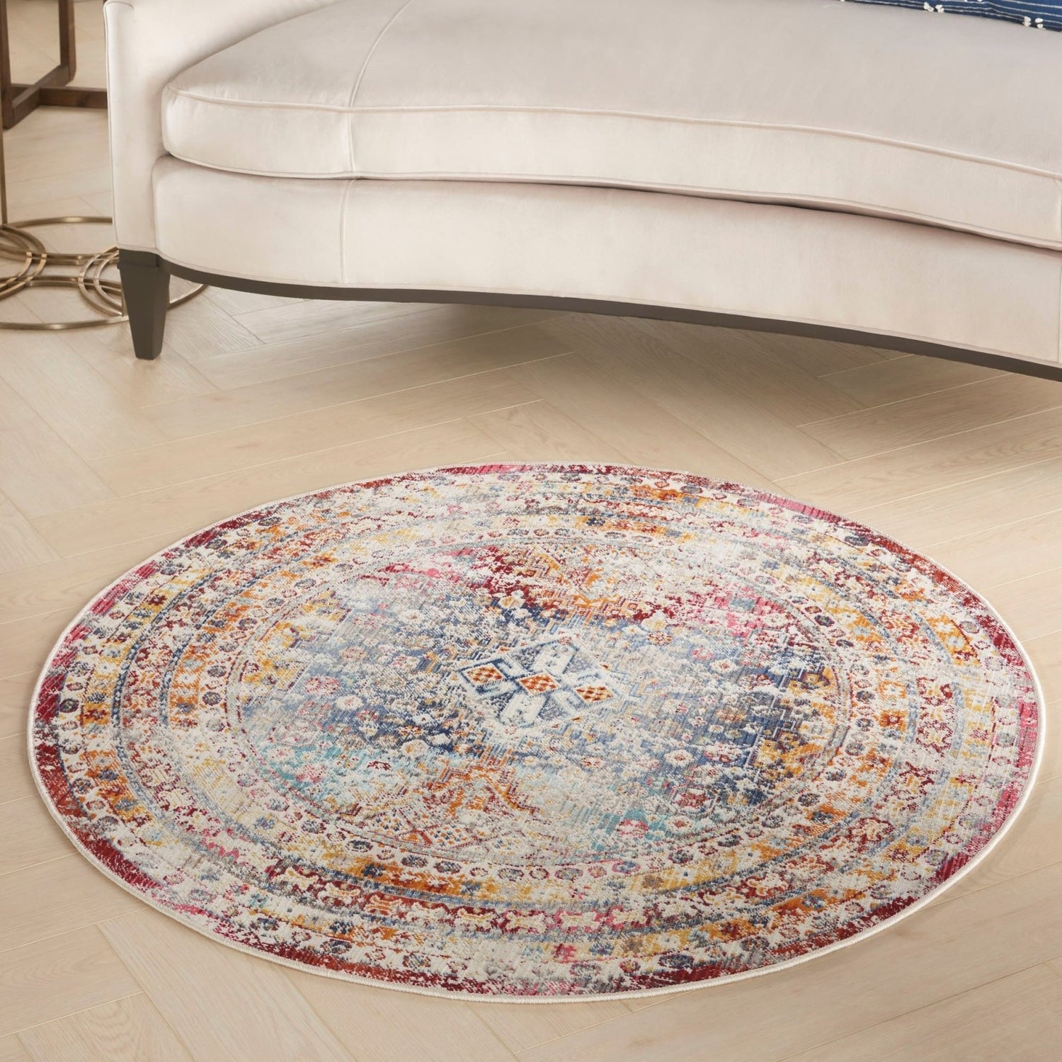 Nourison Vintage Kashan VKA09 Multi Round Rug - Love-Rugs