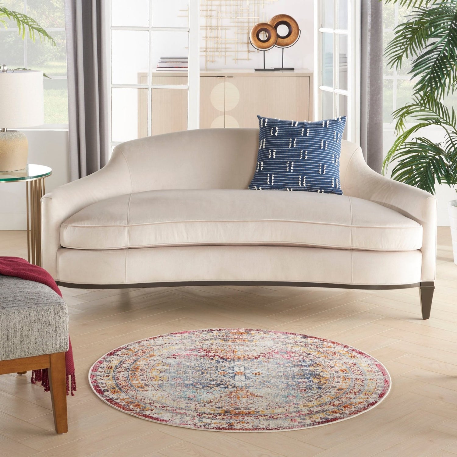 Multi Round Rug Nourison Vintage Kashan VKA09 Multi Round Rug – Love-Rugs