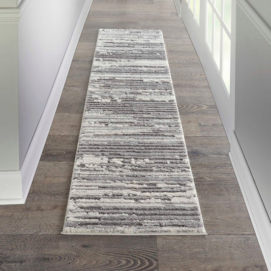 Nourison Zermatt ZER02 Grey / Ivory Runner Rug - Love-Rugs alternate image