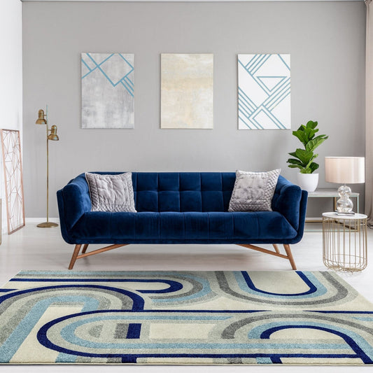 Nova NV30 Retro Blue Rug - Love-Rugs alternate image