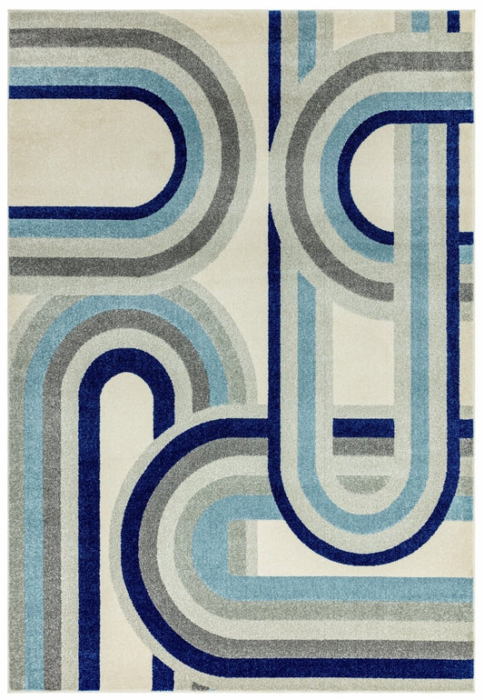 Nova NV30 Retro Blue Rug - Love-Rugs