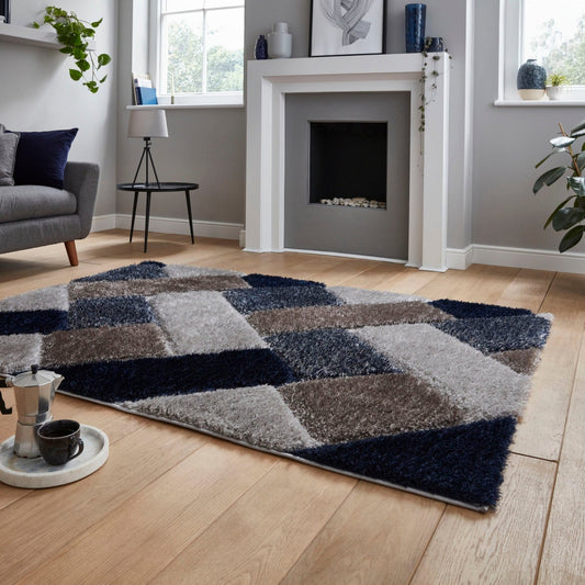 Olympia 2239 Grey/Navy Rug - Love-Rugs alternate image