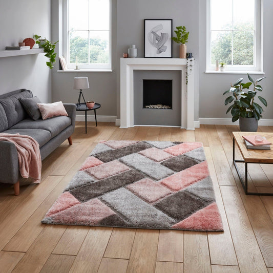 Olympia 2239 Grey/Pink Rug - Love-Rugs alternate image