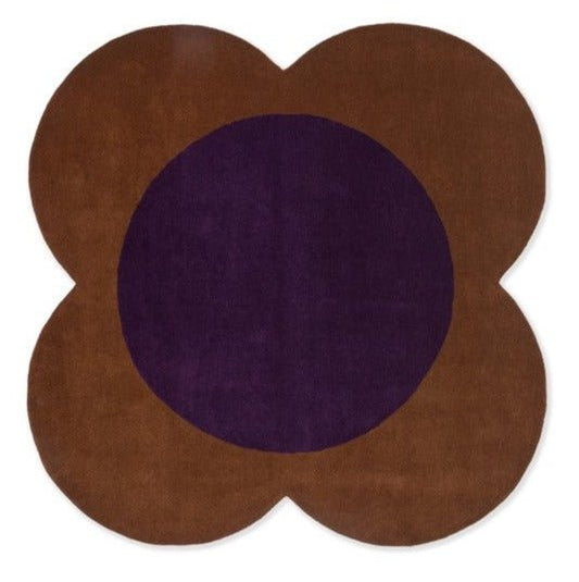 Orla Kiely Flower Spot Chestnut/Violet Round Rug - Love-Rugs