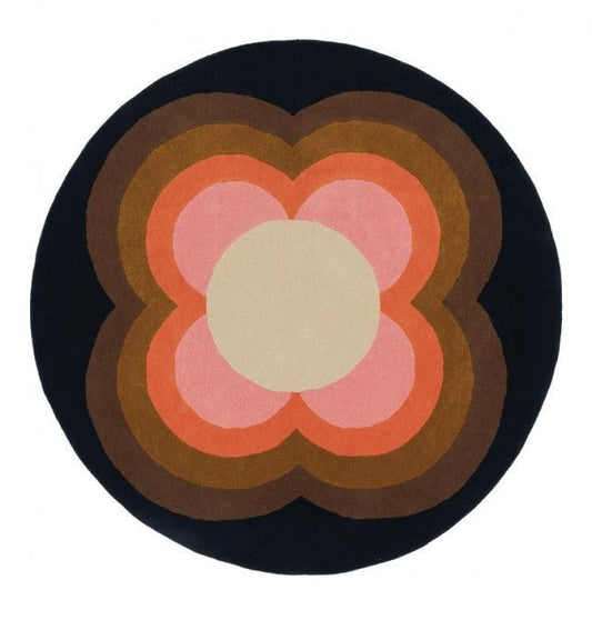 Orla Kiely Sunflower Pink 060005 Round Rug - Love-Rugs
