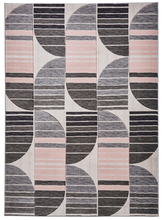Pembroke HB33 Grey / Rose Rug - Love-Rugs