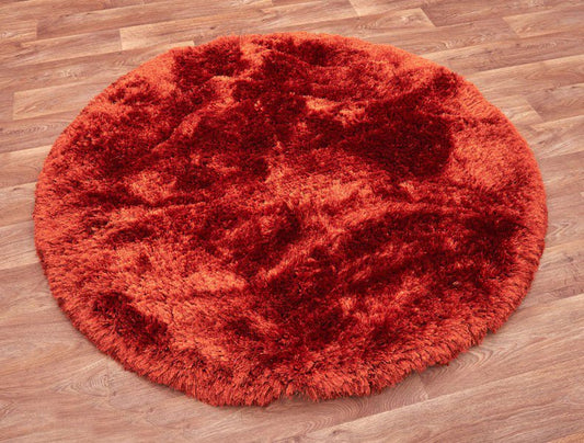Plush Rust Circle Round Rug - Love-Rugs alternate image