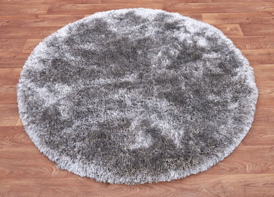Plush Silver Circle Round Rug - Love-Rugs alternate image