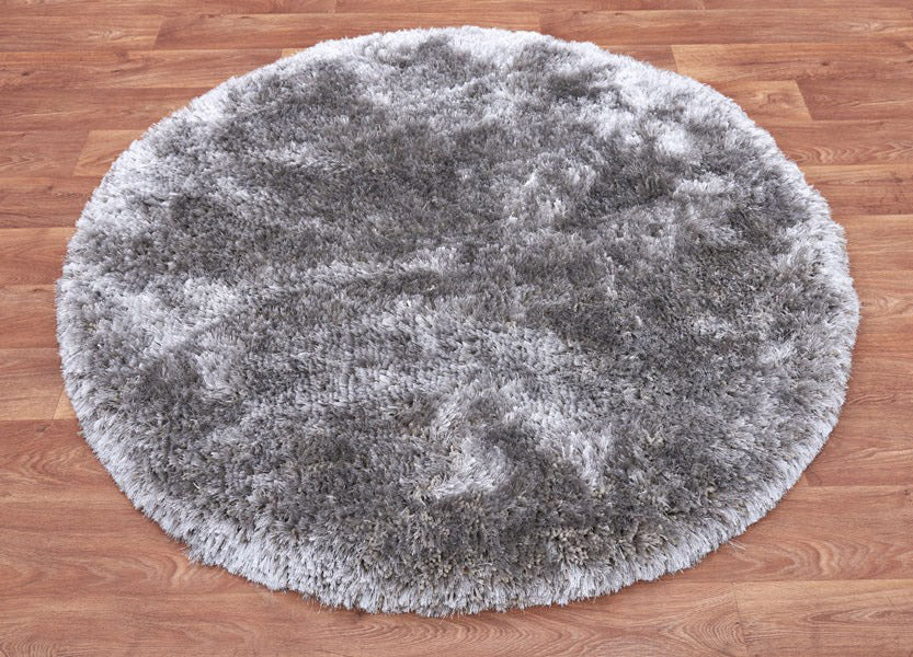 Silver Plush Rug Plush Silver Circle Round Rug – Love-Rugs