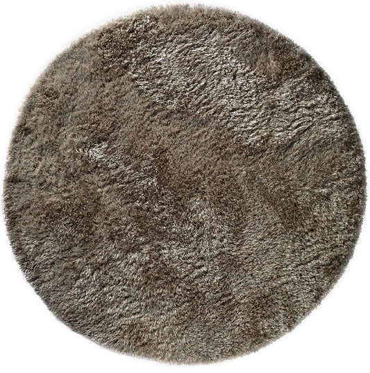 Plush Taupe Circle Round Rug - Love-Rugs