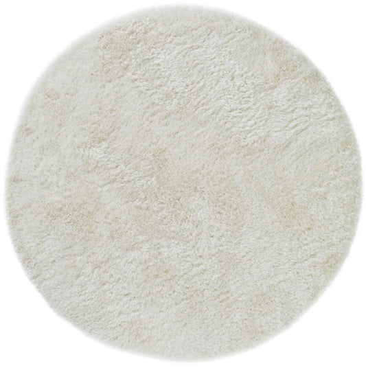 Plush White Circle Round Rug - Love-Rugs