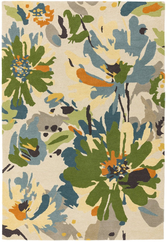 Reef RF11 Floral Green Multi Rug - Love-Rugs